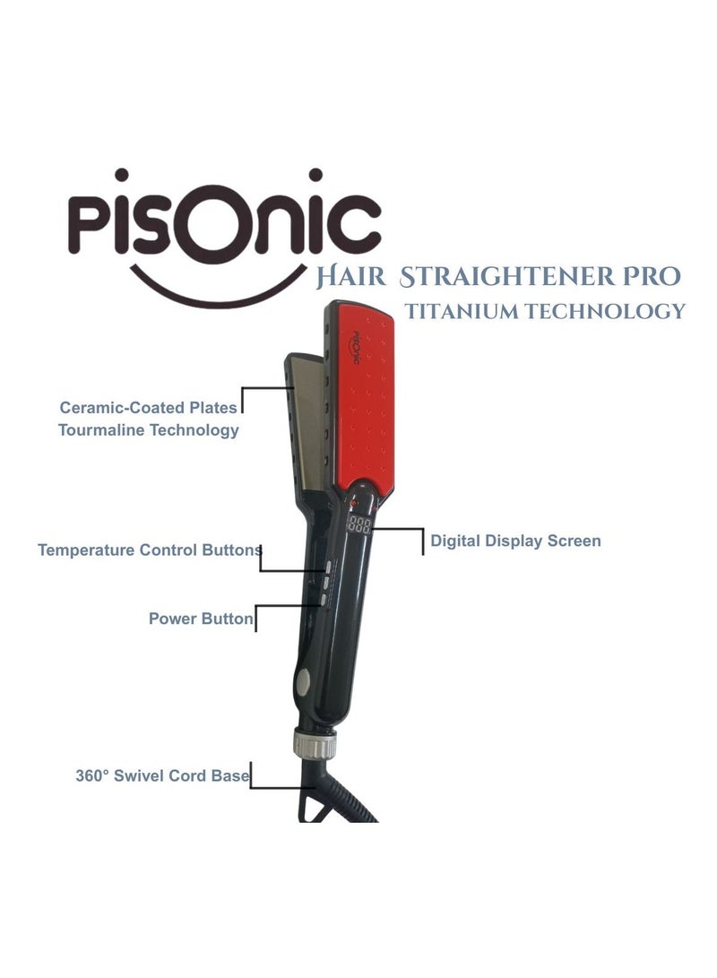 Pisonic Hair Straightener Pro High Temperature With Titanium Technology - Image 5