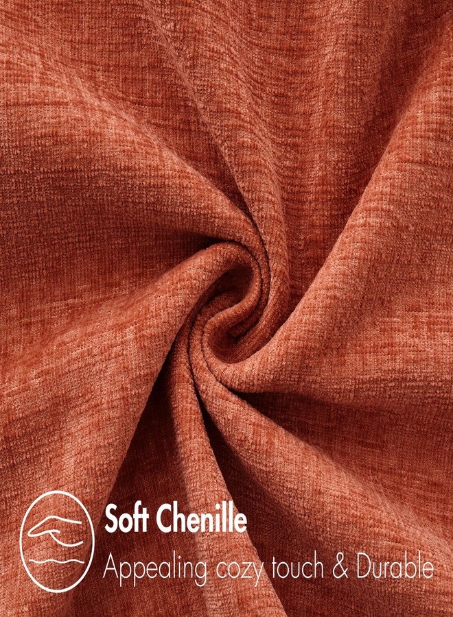 MIULEE Pack of 2 Burnt Orange Throw Pillow Covers 12x20 Inch Soft Chenille Pillow Covers for Sofa Living Room Couch Solid Dyed Cases - Image 2