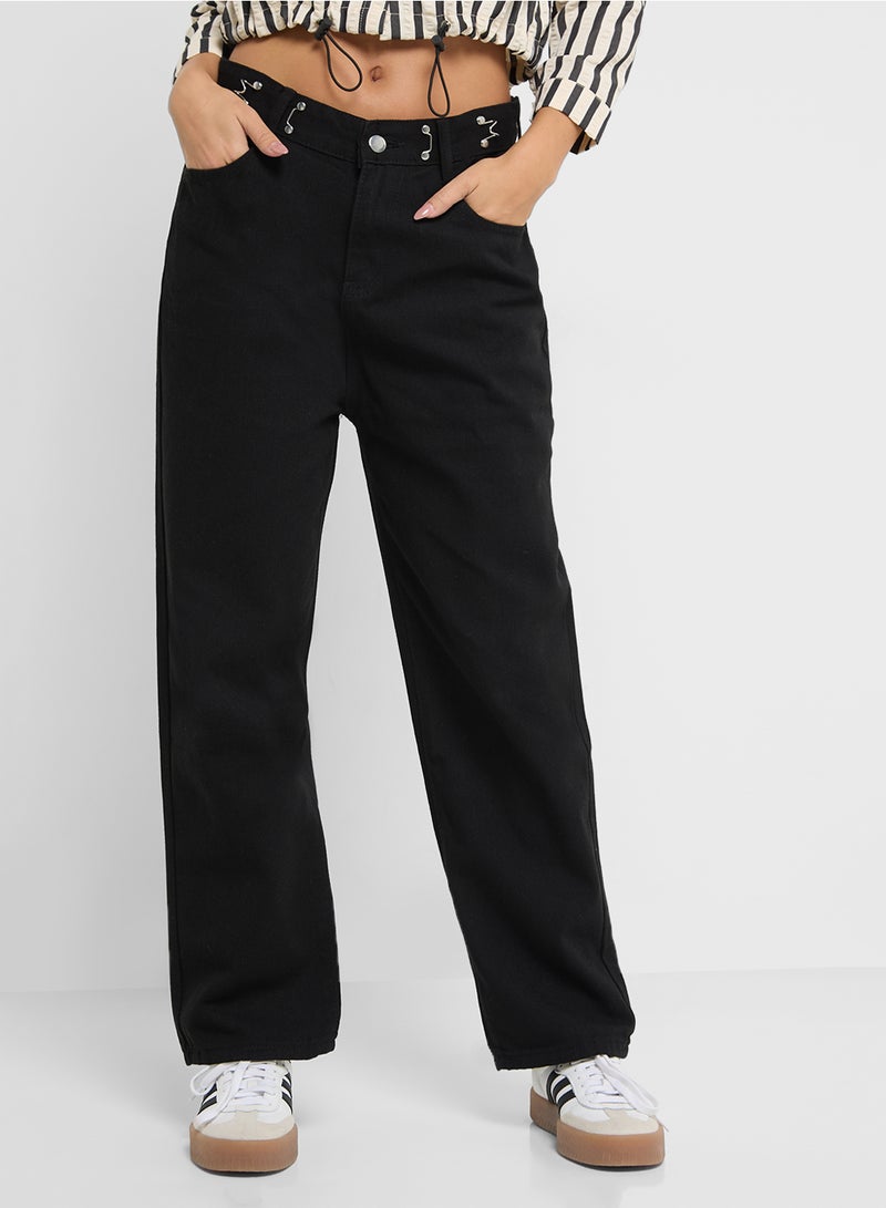 Ginger High Rise Straight Fit Cropped Jeans  - Image 2