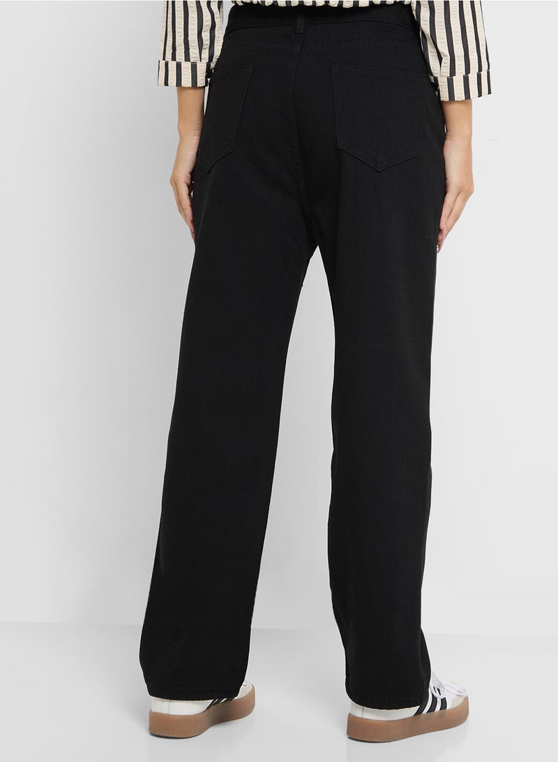 Ginger High Rise Straight Fit Cropped Jeans  - Image 3