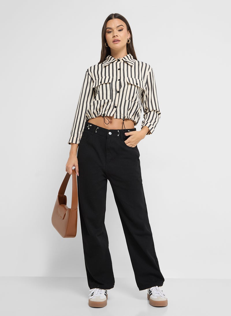 Ginger High Rise Straight Fit Cropped Jeans  - Image 1