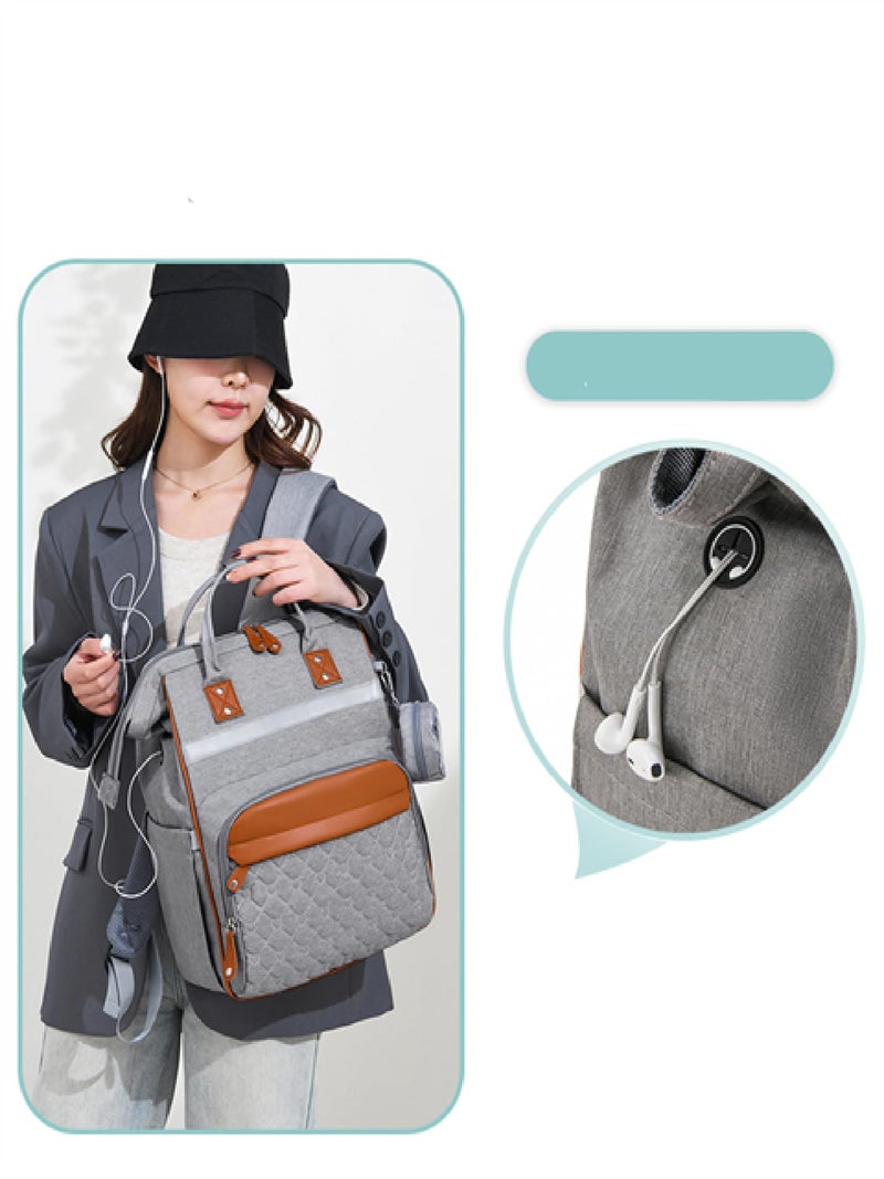 Winnies Diaper Bag for Mothers for Travel | Baby Diaper Bag Backpack with Insulated Bottle Pockets | Maternity Bags for Mother and Baby | Multi-Compartment Mother Bag (Light Grey) - Image 5