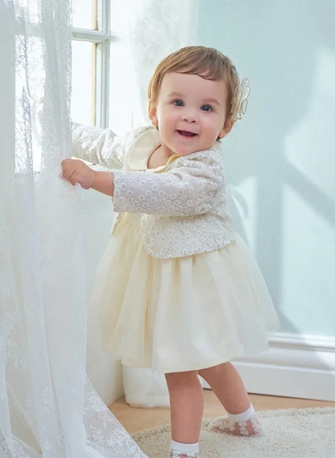 Dave & Bella Ivory Dress and Jacket Set for Toddlers