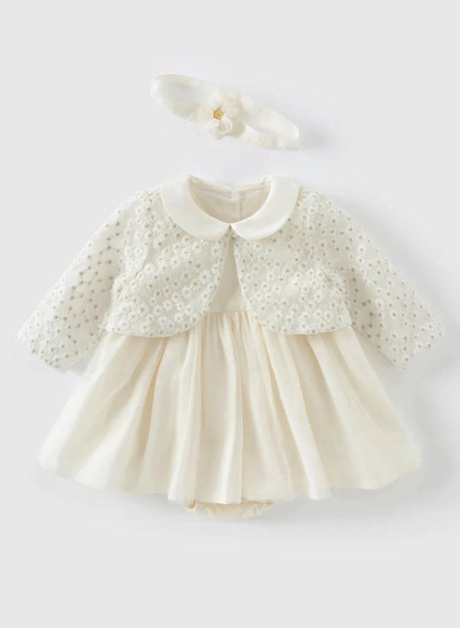 Dave & Bella Ivory Dress and Jacket Set for Toddlers - Image 4