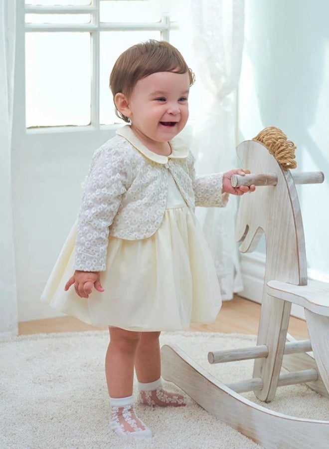 Dave & Bella Ivory Dress and Jacket Set for Toddlers - Image 3