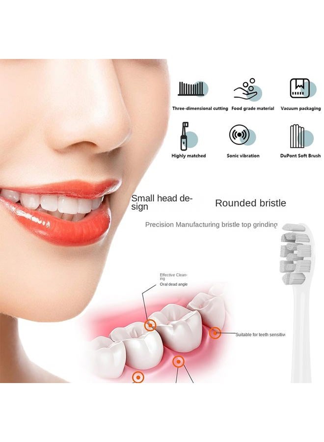 GTHUNDER 8Pcs Replacement ElectricToothbrush Head for Clean Heads, with Independent Hygienic Caps,Vacuum Packaging, for All Clean Models Clean x pro Elite & X & X Pro & Flow & F1 & Air 2 (Pink) - Image 4