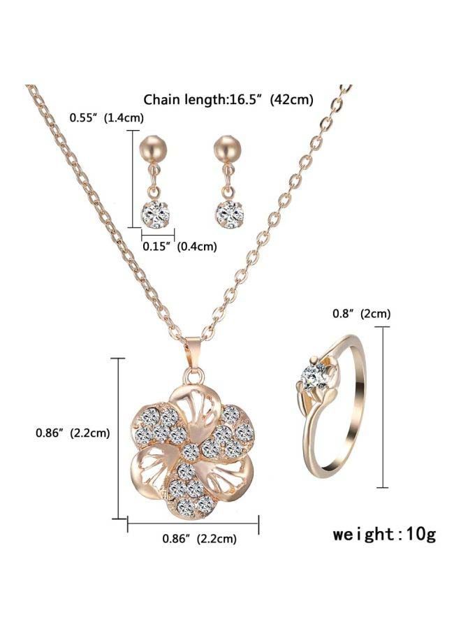 4-Piece Crystal Studded Jewelry Set