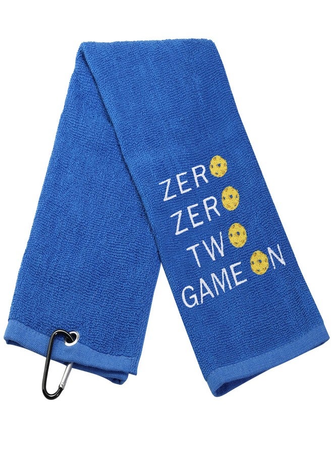 LEVLO Funny Pickleball Gifts Zero Zero Two Game On Sport Towles for Pickleball Lovers Embroidered Teem Hand Towel (Zero Zero Two Game On) - Image 3