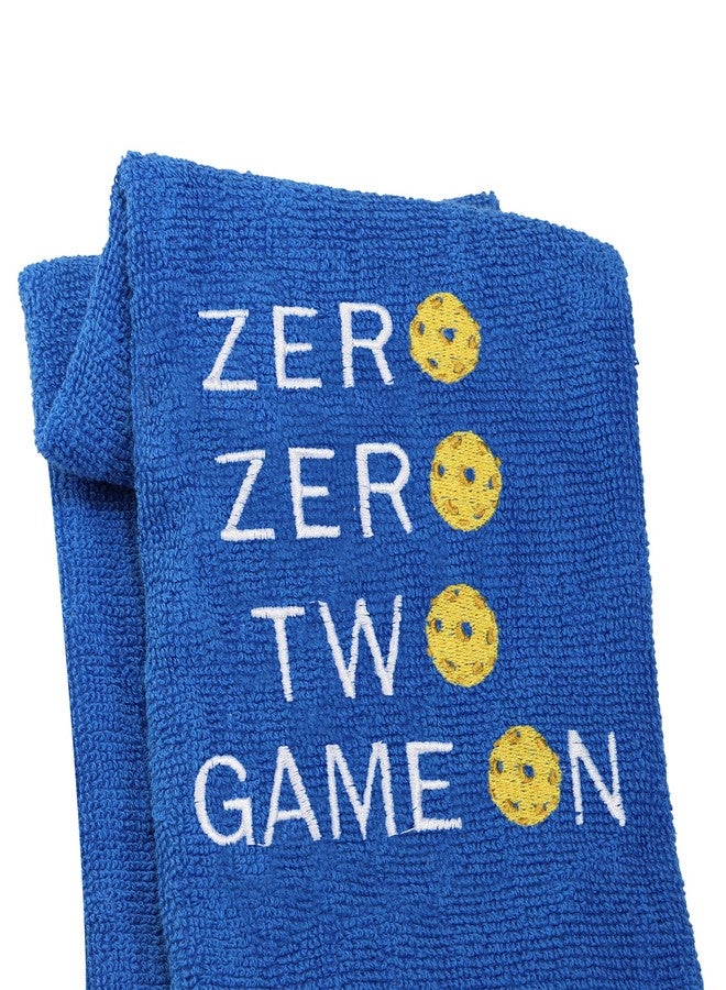 LEVLO Funny Pickleball Gifts Zero Zero Two Game On Sport Towles for Pickleball Lovers Embroidered Teem Hand Towel (Zero Zero Two Game On) - Image 1