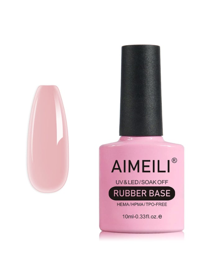 AIMEILI Hema Free Rubber Base Gel For Nails Soak Off U V LED Clear Sheer Gel Nail Polish 4 in 1 Nail StrengthenEnhanceBase CoatColor 451 10ml - Image 3
