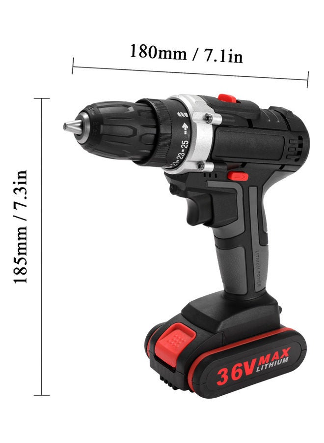 Loquat 36V Multifunctional Electric Impact Cordless Drill High-power Lithium Battery Wireless Rechargeable Hand Drills Home DIY Electric Power Tools multicolor 27.5x25.0x6.5cm - Image 2