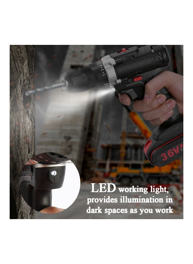 Loquat 36V Multifunctional Electric Impact Cordless Drill High-power Lithium Battery Wireless Rechargeable Hand Drills Home DIY Electric Power Tools multicolor 27.5x25.0x6.5cm - Image 3