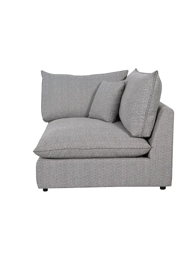 DANUBE HOME Napoleon 1 Seater With Right Arm Fabric Modular Sofa Accent Chair Modern Design One Seat Sofas Comfortable Living Room Seating Furniture For Home L 120 x W 108 x H 91 cm Grey - Image 1