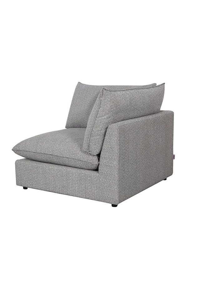 DANUBE HOME Napoleon 1 Seater With Right Arm Fabric Modular Sofa Accent Chair Modern Design One Seat Sofas Comfortable Living Room Seating Furniture For Home L 120 x W 108 x H 91 cm Grey - Image 2