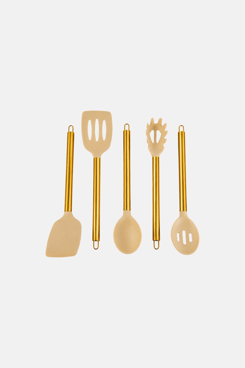 Social Chef 5 Pieces Silicone Utensil Set, Multicolor - Image 2