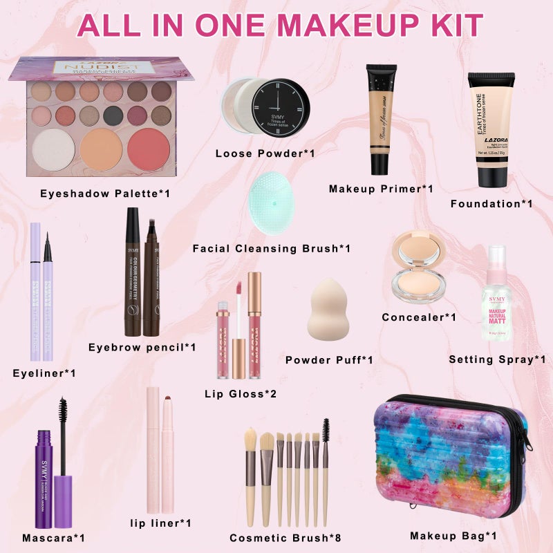 venshun Makeup Set for Teens Makeup Kits for Teens & Girls Women - Travel Makeup Kit for Women Full Kit with Eyeshadow Palette, Lipstick & Moreâ€‹, Make Up Set for Teenager Girls - Image 2