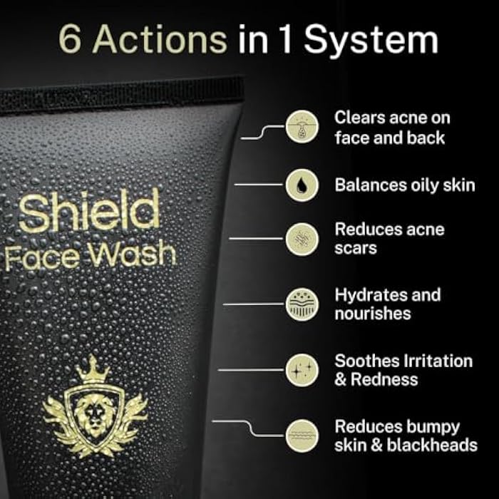 Shield Face Wash for Men and Boys, Deep Clean Gel Formula with Balancing Botanicals, Unscented, 5.1 oz, Pack of 2 - Image 3