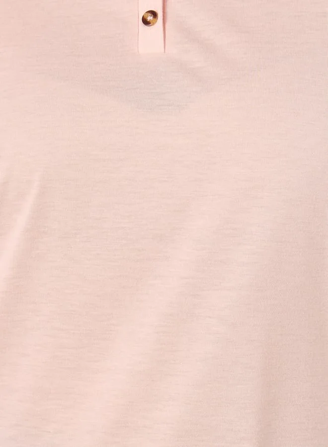 Styli Plus Size Long Sleeve T-Shirt and Checked Pyjama Set
