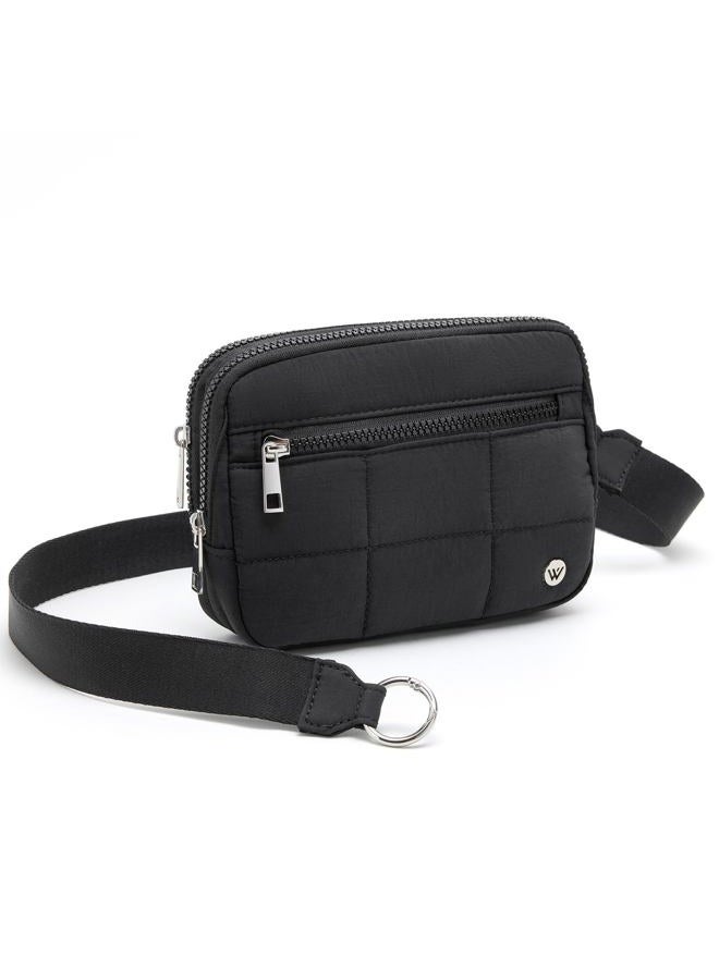 WESTBRONCO Small Crossbody Bags for Women Nylon with Adjustable Strap, 4 Zipper Crossbody Purse, 1L Shoulder Bag for Travel, Dark Pink-new - Image 1
