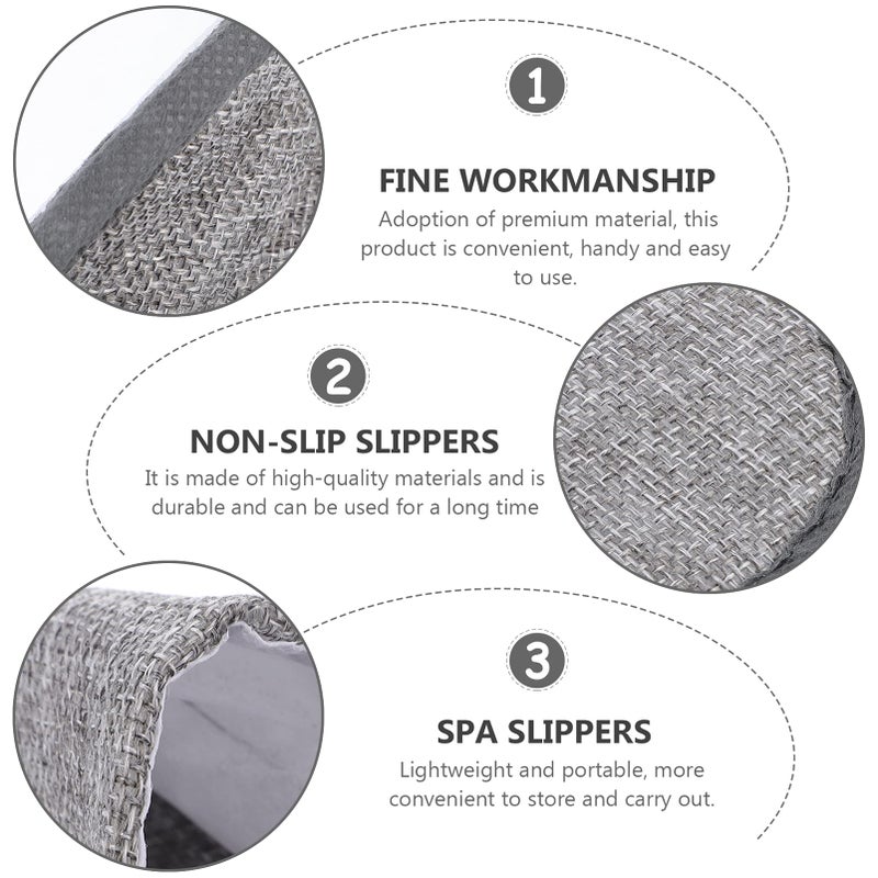 Disposable Cotton Slippers 20 Pack Closed Toe Washable Folding For Spa Hotel Guests Grey - Image 5