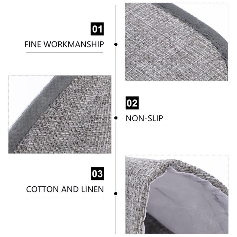 Disposable Cotton Slippers 20 Pack Closed Toe Washable Folding For Spa Hotel Guests Grey - Image 4