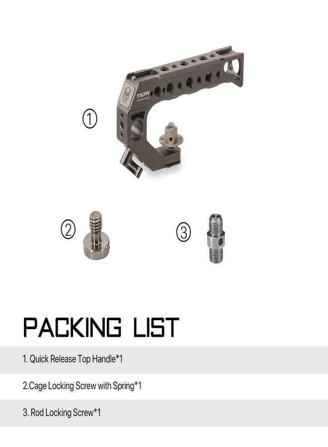 Tilta Quick Release Top Handle Universal Compatible With all Tiltaing Cages Komodo BGH1 Canon R5/R6 Sony FX3 BMPCC-6K Lightweight - Tilta Gray TA-QRTH-G - Image 4