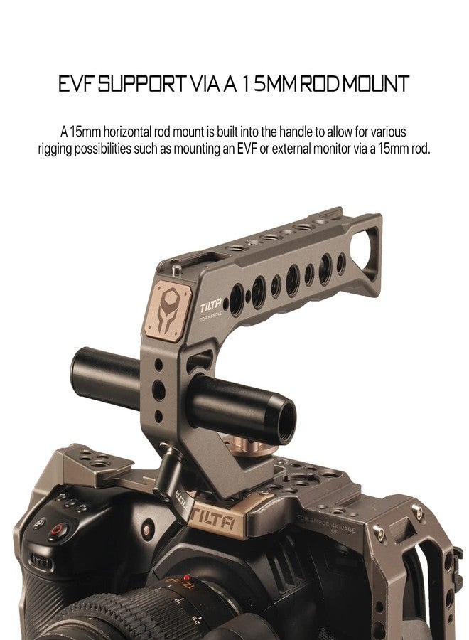 Tilta Quick Release Top Handle Universal Compatible With all Tiltaing Cages Komodo BGH1 Canon R5/R6 Sony FX3 BMPCC-6K Lightweight - Tilta Gray TA-QRTH-G - Image 5