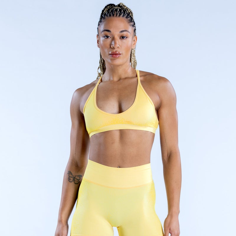 Generic Backless Yoga Sports Bra Quick-Dry Fitness Top Yellow