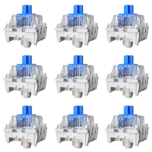 Gngzyte Zhouwang 90PCS Blue Switches,3 Pin Replacement Dustproof Mechanical Keyboards Switches, Suitable clicker for 3D Prints and Gaming Keyboards - Image 1