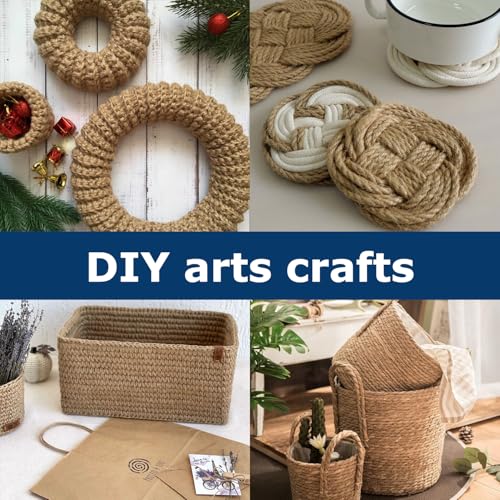 Vanhench Jute Rope 5MM (1/5 inch) 100 ft 6Ply Twisted Heavy Duty and Thick Twine Rope Bulk for Crafts Projects Cat Scratcher Post Tree Gift Wrapping Arts & Crafts Home Decoration Packing Christmas - Image 4