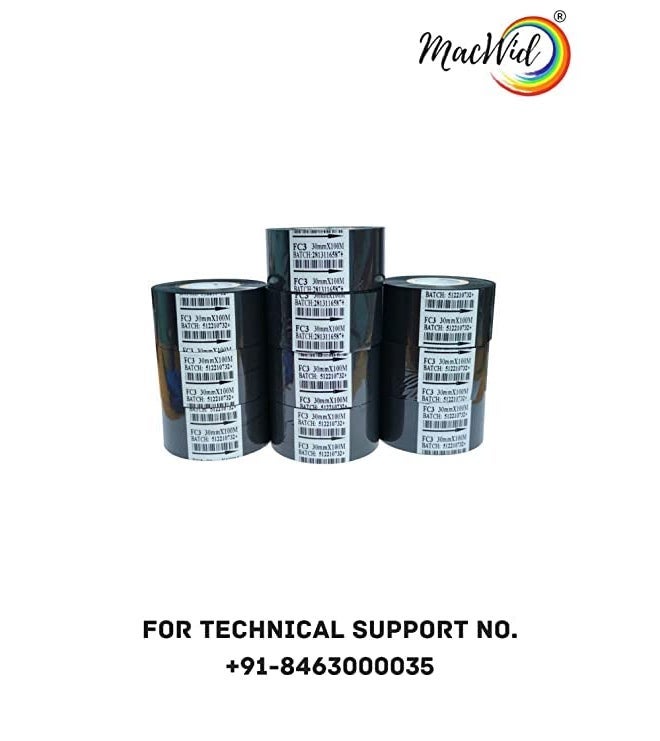 MACWID Black Hot foil Stamp Ribbon for Coding Machine (30MM x100M) (10) - Image 3