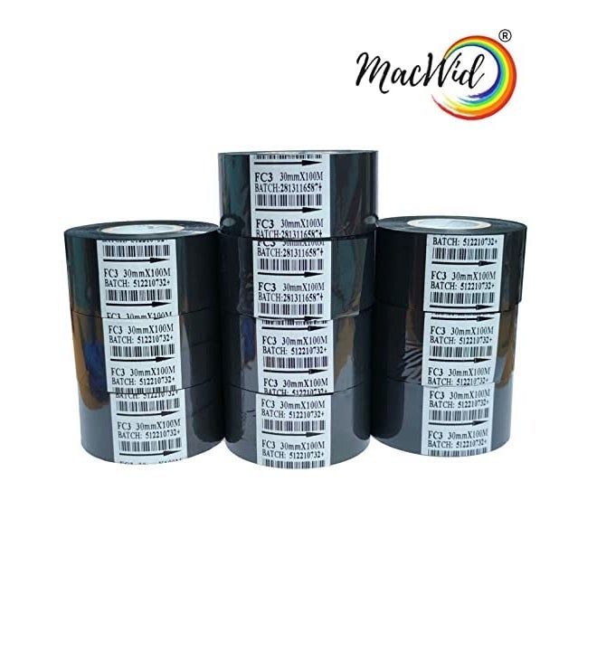 MACWID Black Hot foil Stamp Ribbon for Coding Machine (30MM x100M) (10) - Image 2