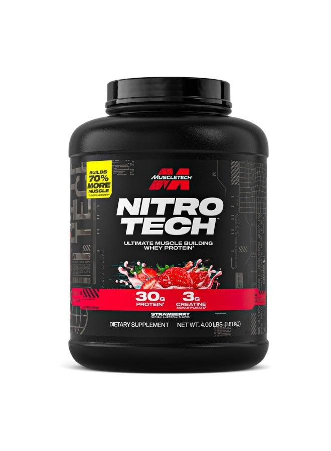 MuscleTech Nitro Tech Whey Protein Powder Strawberry 4 Lbs 181Kg - Image 1