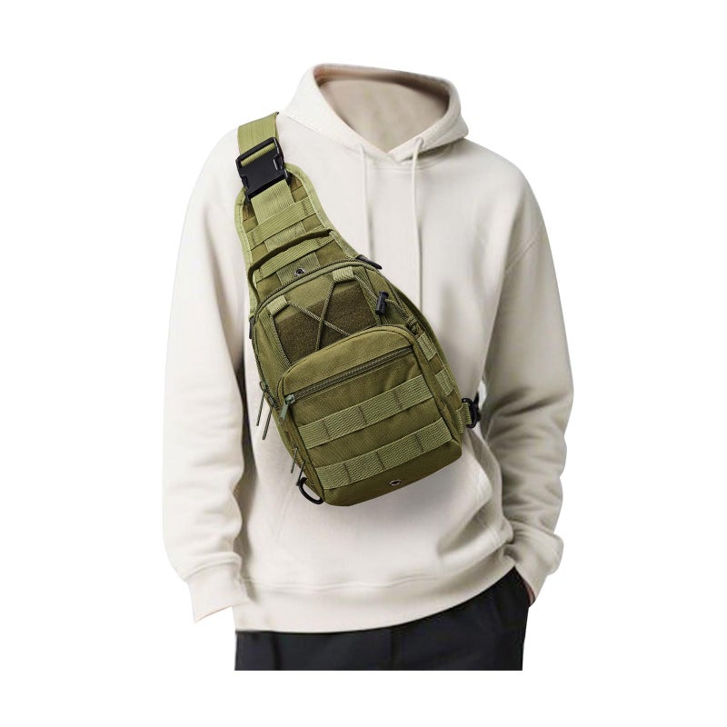 SEAFEW Tactical Backpack for Men Waterproof Military Sport Bag Pack Crossbody Sling Backpack Tactical Bag for Every Day Carry Green - Image 2