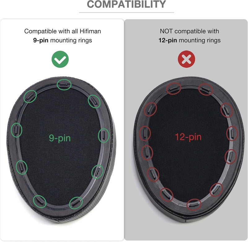 Voarmaks Memory Foam Cushion Ear Pads Compatible with Hifiman Arya Ananda Edition XS X HE1000se HE1000 V2 Jade II Headphone Replacement EarPads (Full Sheepskin) - Image 2