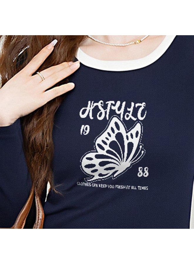 Hstyle American Retro Slim-fit Round Neck Long Sleeve Women's Top - Versatile Layering Essential For Stylish Outfits - Image 5