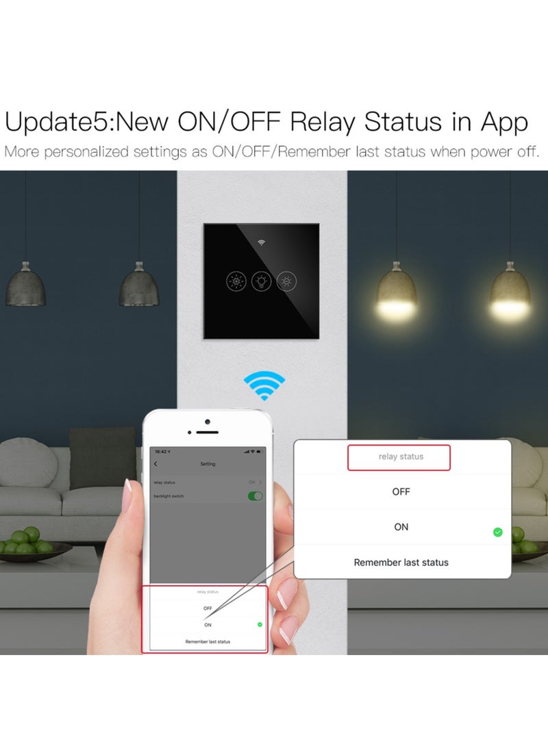 MOES - Smart Dimmer WiFi Switch Touch Glass Panel - Image 1
