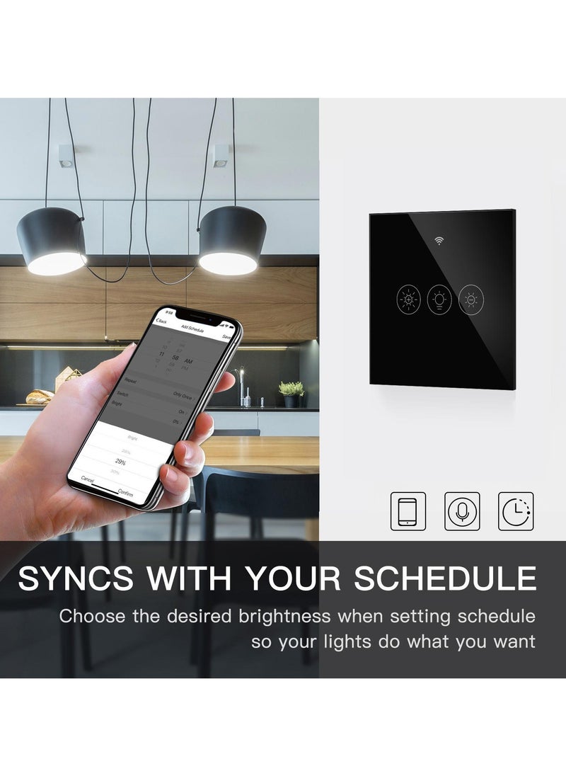 MOES - Smart Dimmer WiFi Switch Touch Glass Panel - Image 1