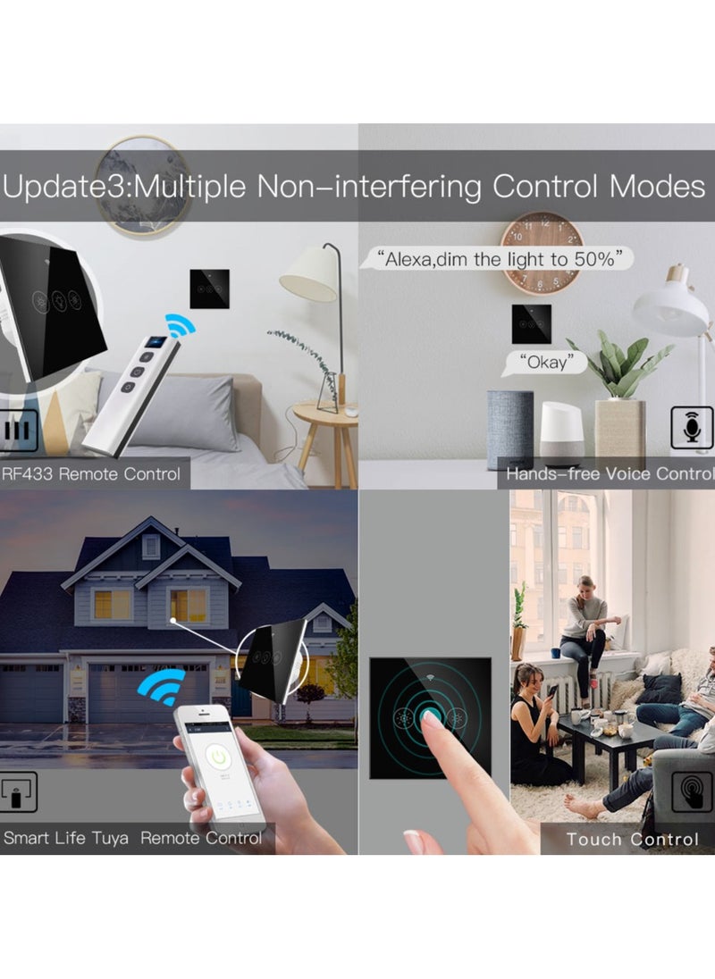 MOES - Smart Dimmer WiFi Switch Touch Glass Panel - Image 1