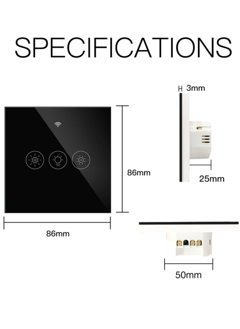 MOES - Smart Dimmer WiFi Switch Touch Glass Panel - Image 1