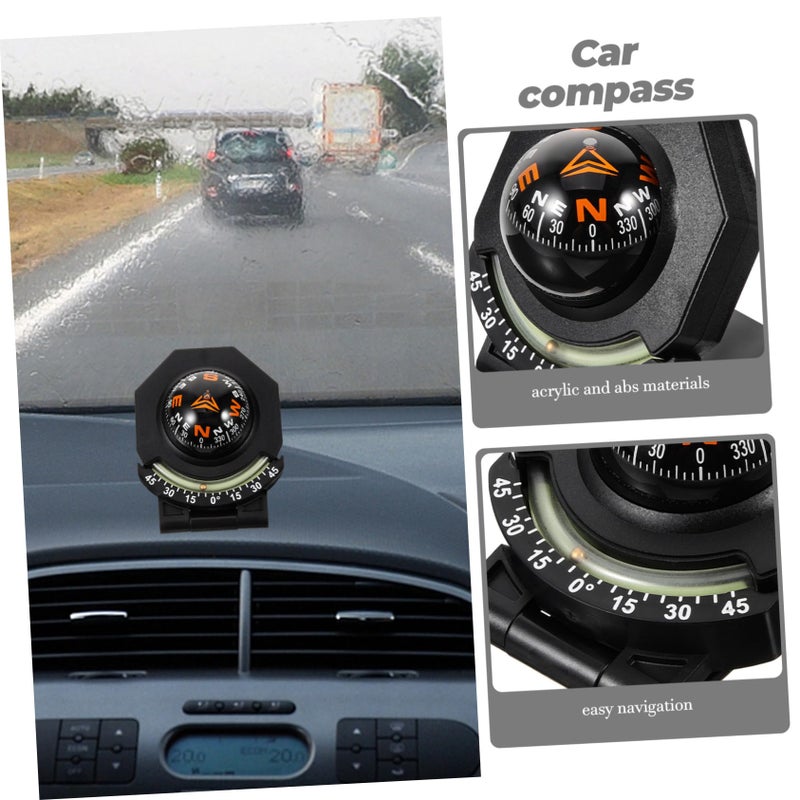 Night Glow Car Compass Ball Dashboard Ornament Adjustable Waterproof with Dual Sided Adhesive - Image 5