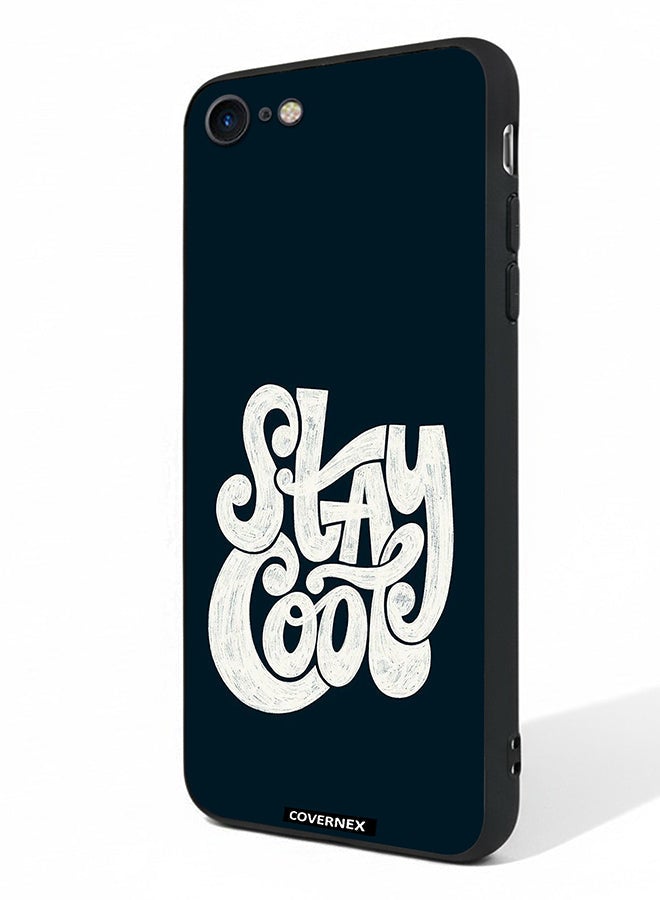 Covernex Apple iPhone 8 Protective Case Cover Printed Featuring Stay Cool Retro Croovy Typography - Image 1