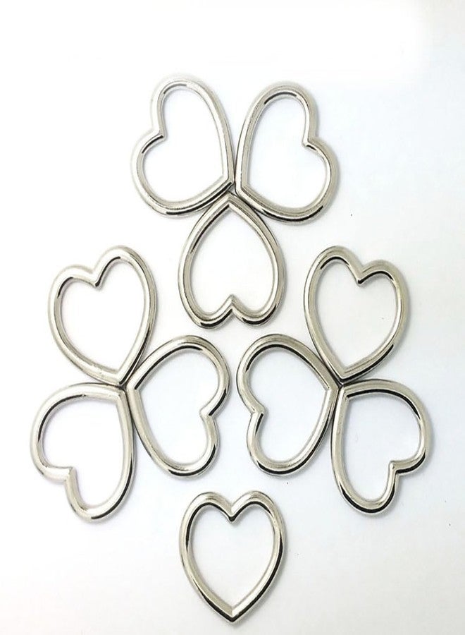 GSHLLO 10 Pcs Heart Shape Metal Craft Ring Hollow Belts Bags Strap Buckle Punk Choker Necklaces Rings Heart Charm Pendant Connectors for DIY Crafts Golden - Image 2
