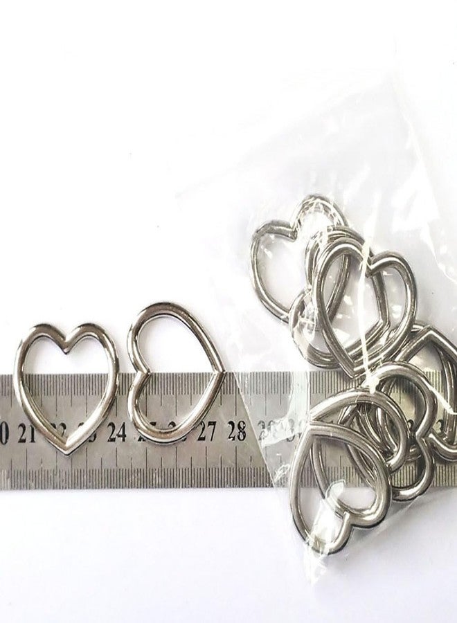GSHLLO 10 Pcs Heart Shape Metal Craft Ring Hollow Belts Bags Strap Buckle Punk Choker Necklaces Rings Heart Charm Pendant Connectors for DIY Crafts Golden - Image 3