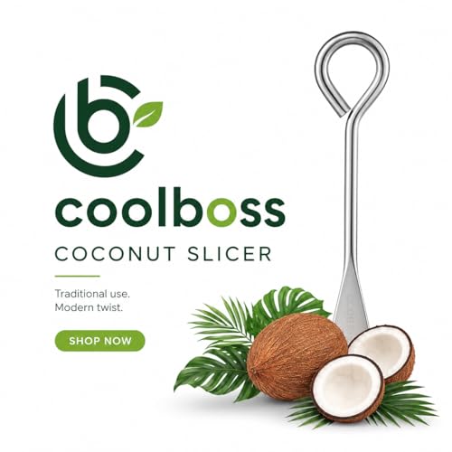 Coolboss Coconut Opener Steel Rod, length18 cm, Thickness 10 mm, Traditional South Indian Coconut Breaker, Kitchen Tool, Peeler, Chipper, Cutter, Rust Free Stainless Steel Coconut Shell Cracker Tool - Image 2