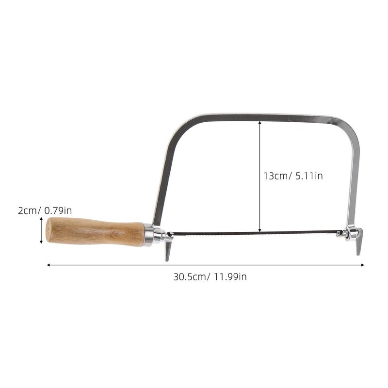 7 Inch Coping Saw with Wooden Handle and Replacement Blades for Detailed Wood Craft Cutting - Image 3