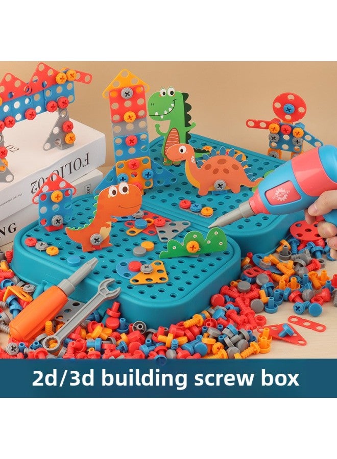 Loquat Children's Toys Screw Baby Puzzle Toolbox Suit Assembly Disassembly Repair Electric Drill Boy Screw-Color:【charging Set】 Unicorn Tool Box 211-piece Set + Electric Drill Screwdriver - Image 5