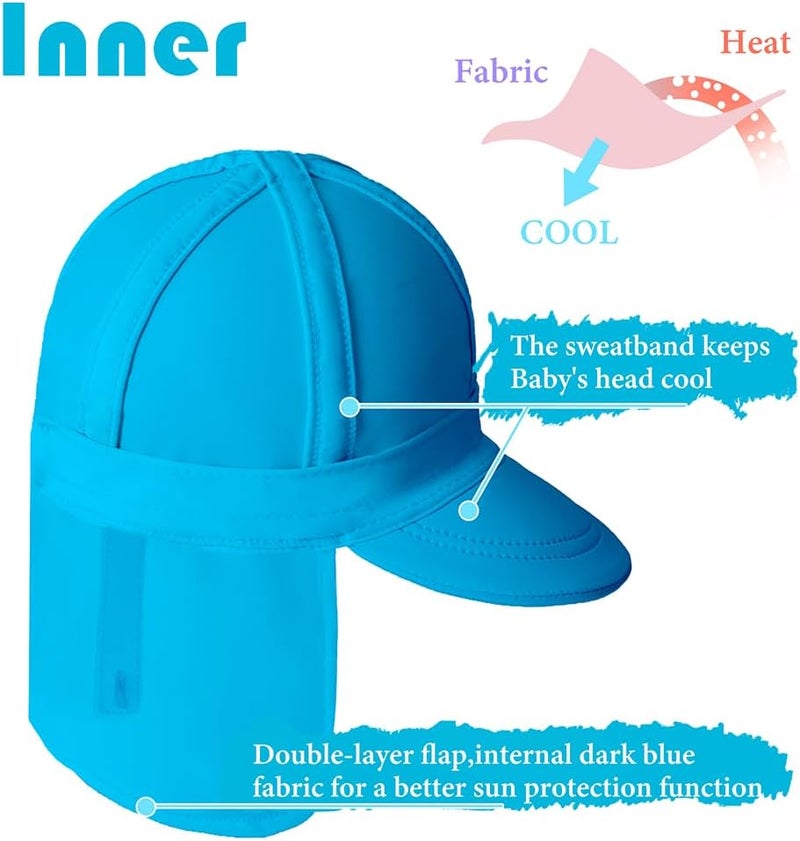 Gifts Treat Kids Legionnaires Hat, UPF 50+ Sun Protection Swim Cap Flap Hat for Kids, Quick Drying Boys Sun Hat with Neck Protection for Beach Seaside Pool… - Image 5