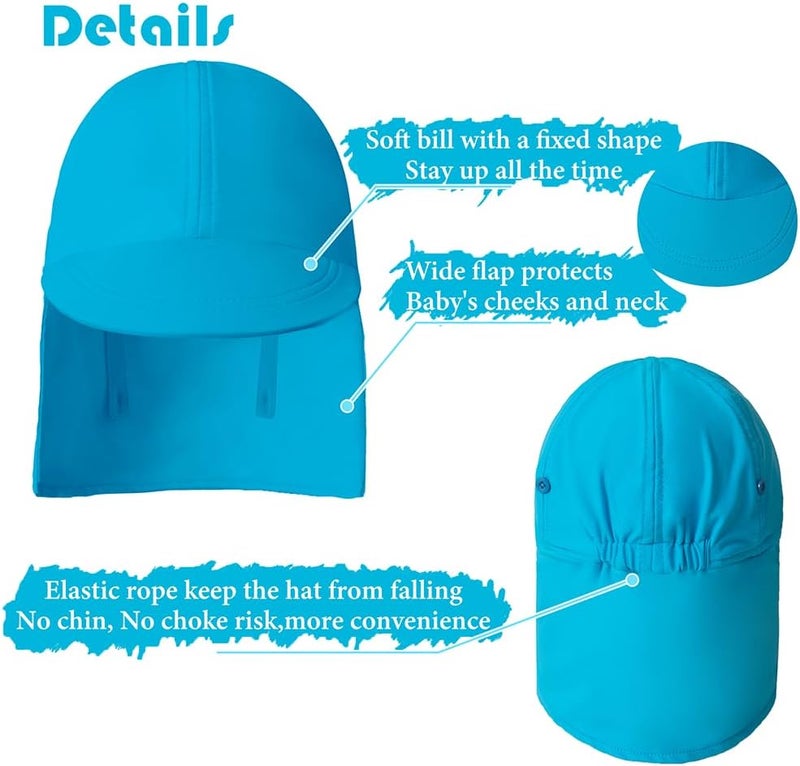 Gifts Treat Kids Legionnaires Hat, UPF 50+ Sun Protection Swim Cap Flap Hat for Kids, Quick Drying Boys Sun Hat with Neck Protection for Beach Seaside Pool… - Image 4