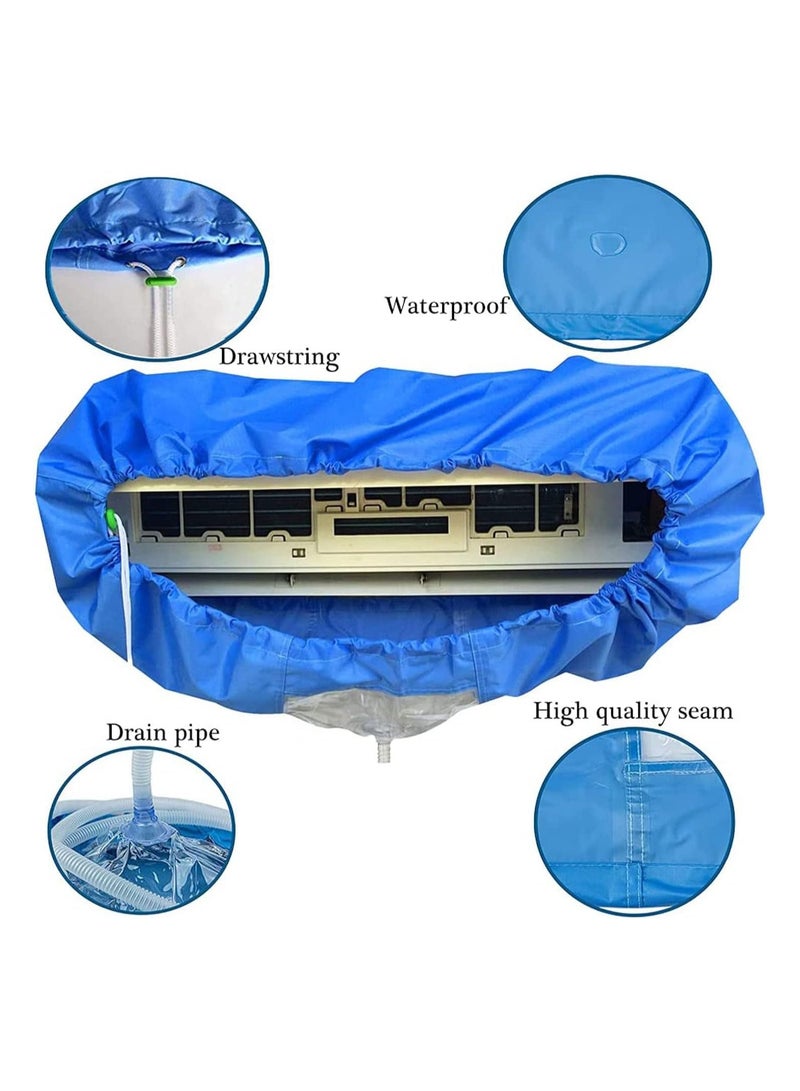 DELGREEN Air Conditioning Cleaning Waterproof Cover Bag with Drain Outlet Dust Washing Clean Protector Bag Size 2P-3P  Wall Mounted Air Conditioning Service Bag with Water Pipe - Image 2